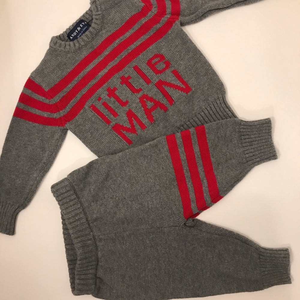Evan & Andy Valentine’s sweater and pants set